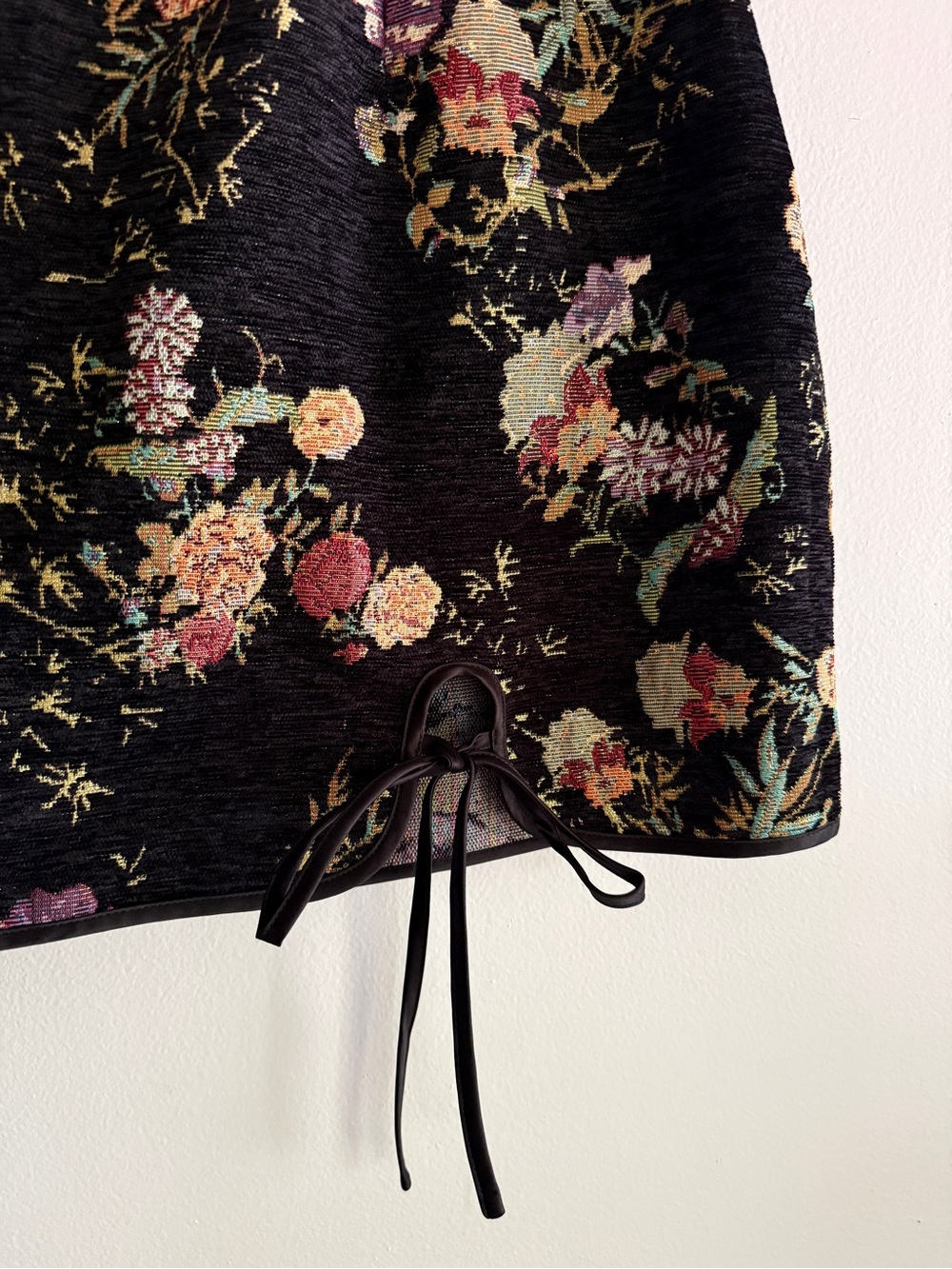 CIDER Curve Woven Mid Rise Black Floral Jacquard Mini Skirt Skort w/Split 2XL - Picture 2 of 9